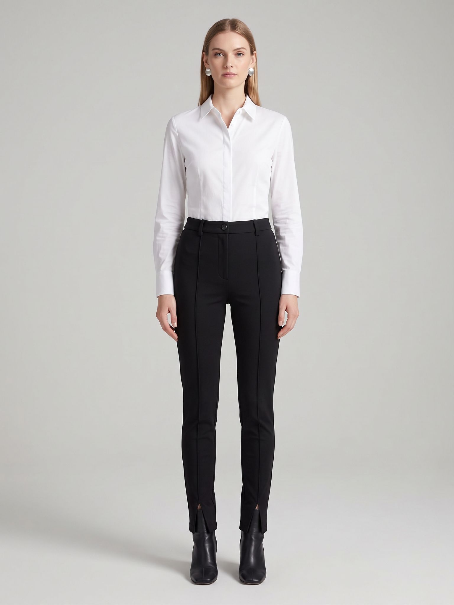 Cigarette Trousers with Slit