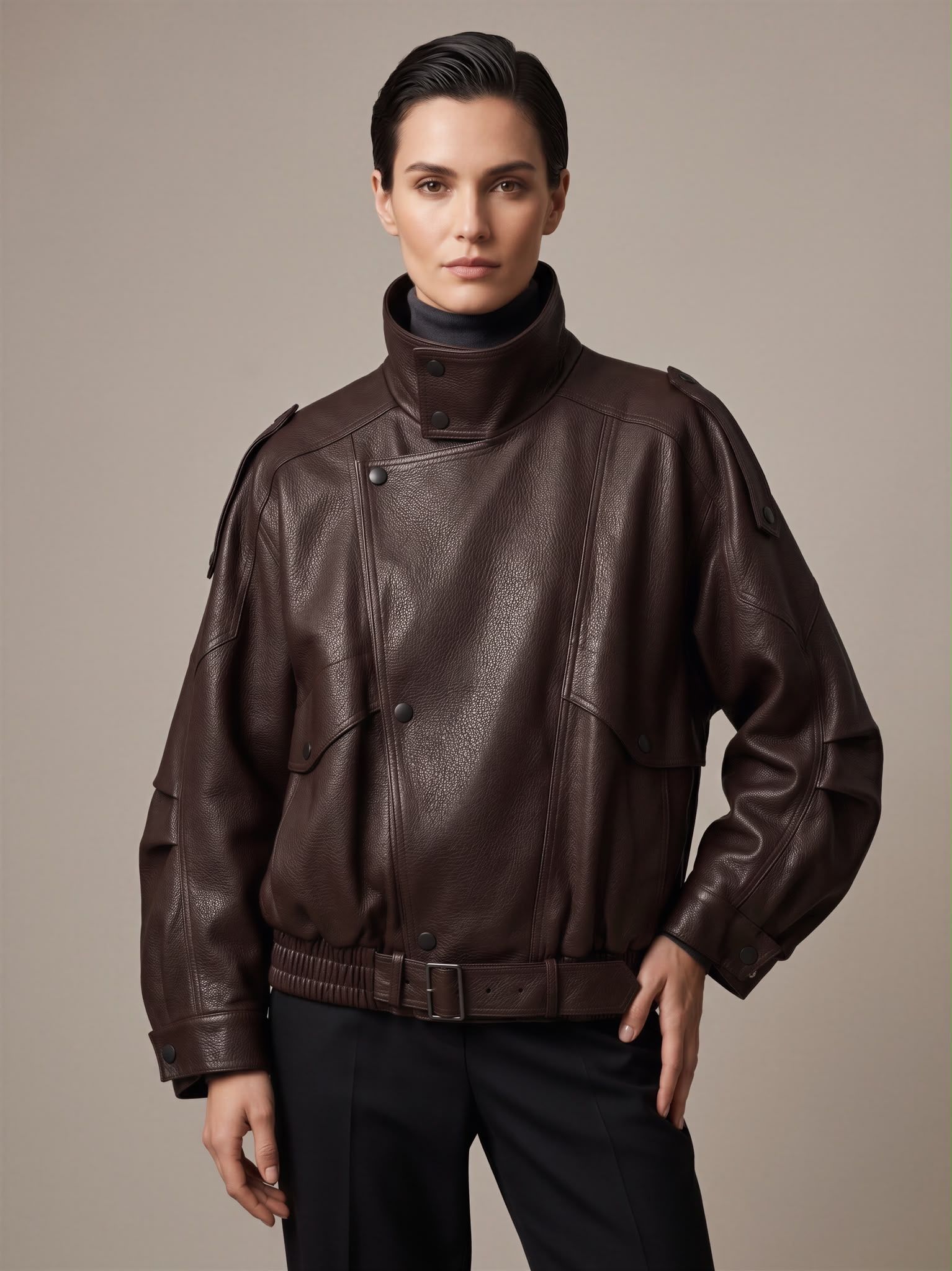 Boxy Jacket with Stand Collar
