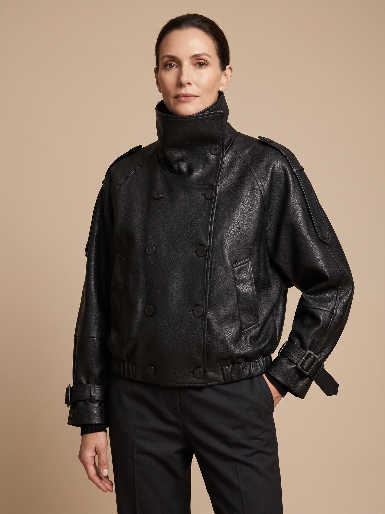 Oversize Jacket with Waist Elastic