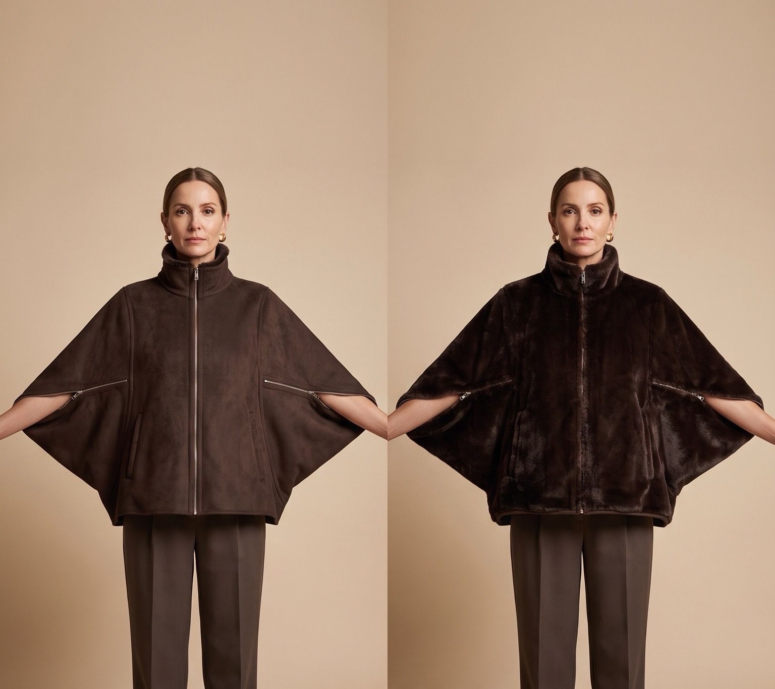 Oversized Coat with Stand Collar