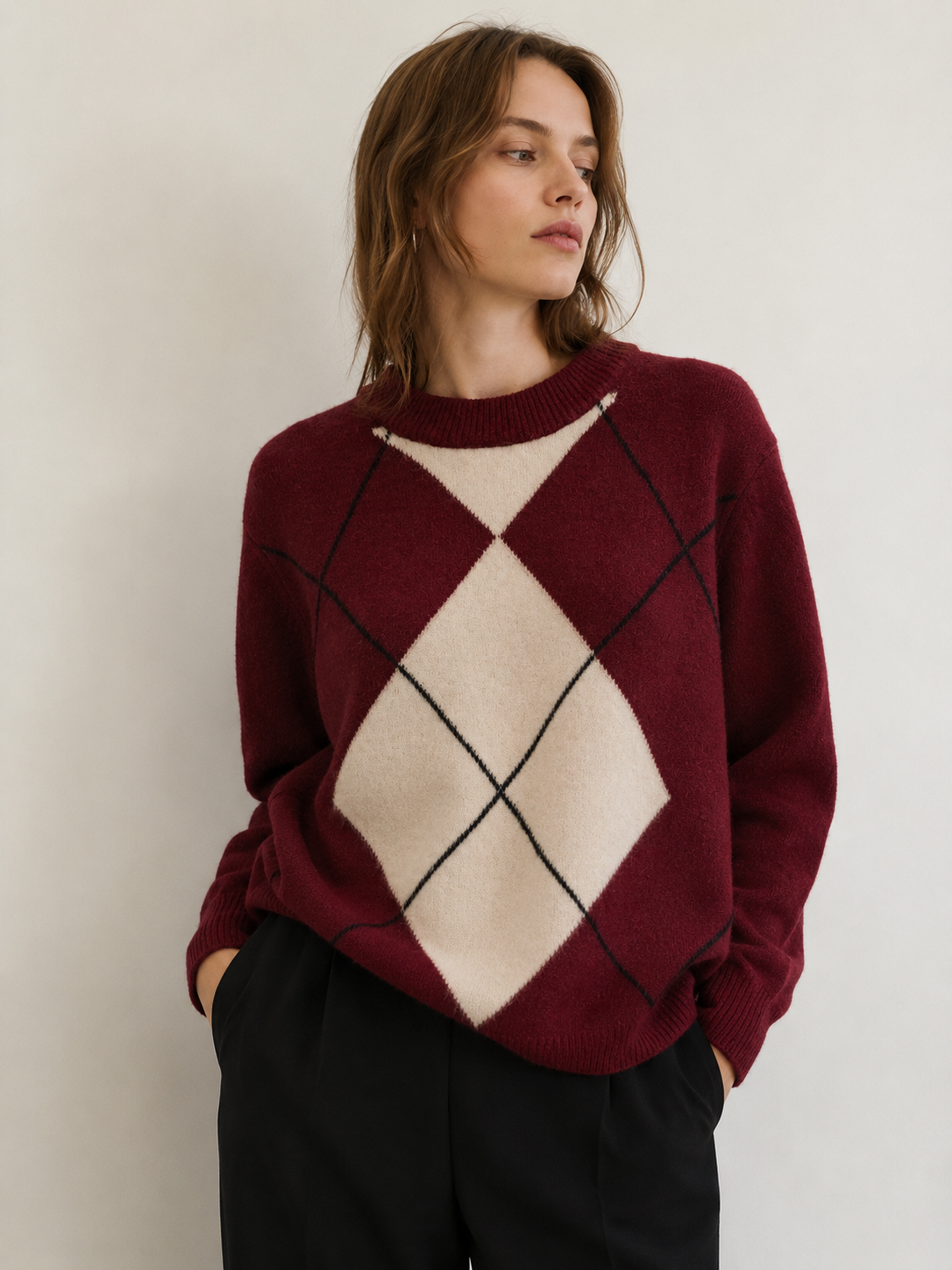 Regular Fit Checked Sweater