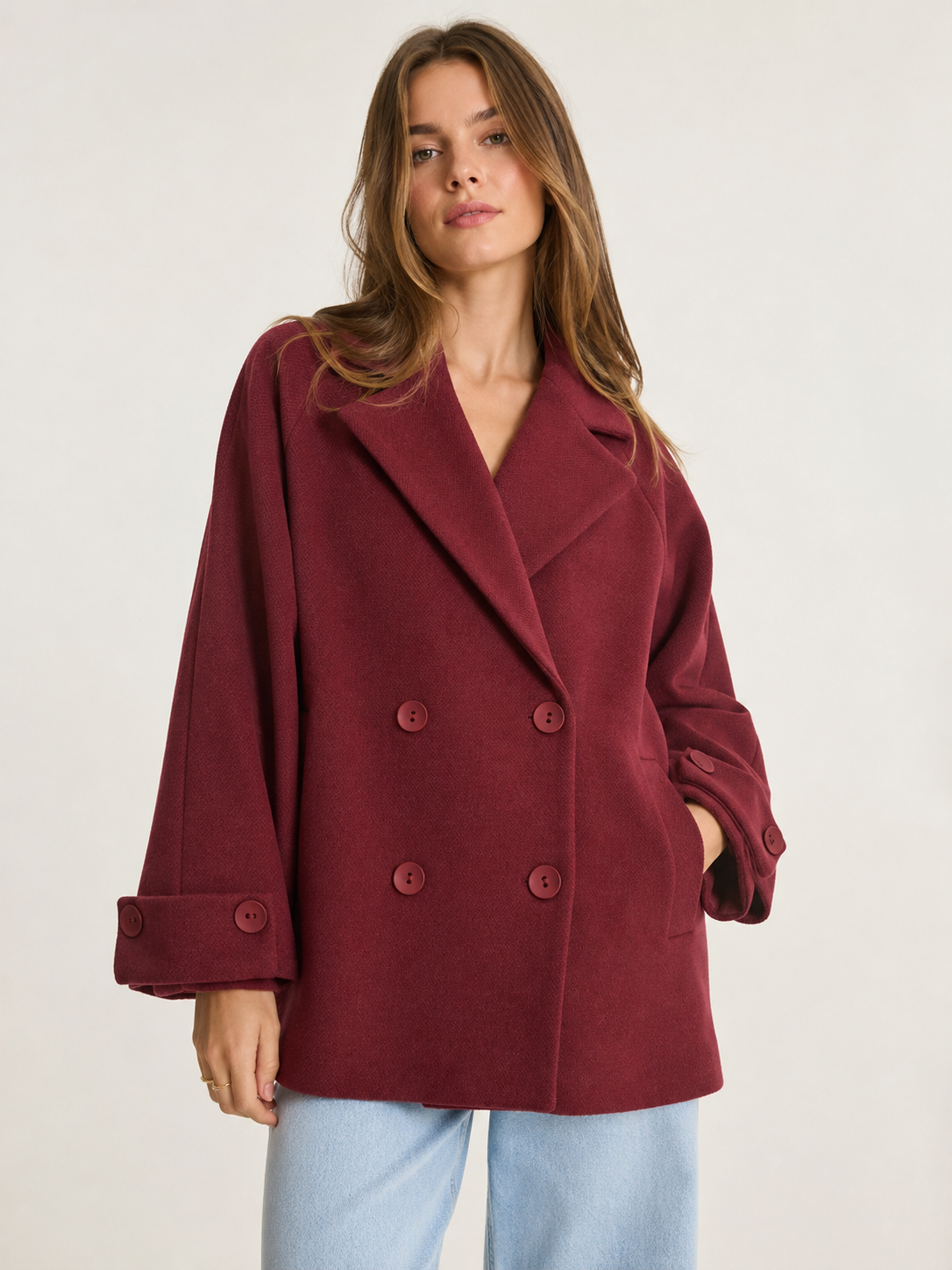 Double-Breasted Oversize Coat