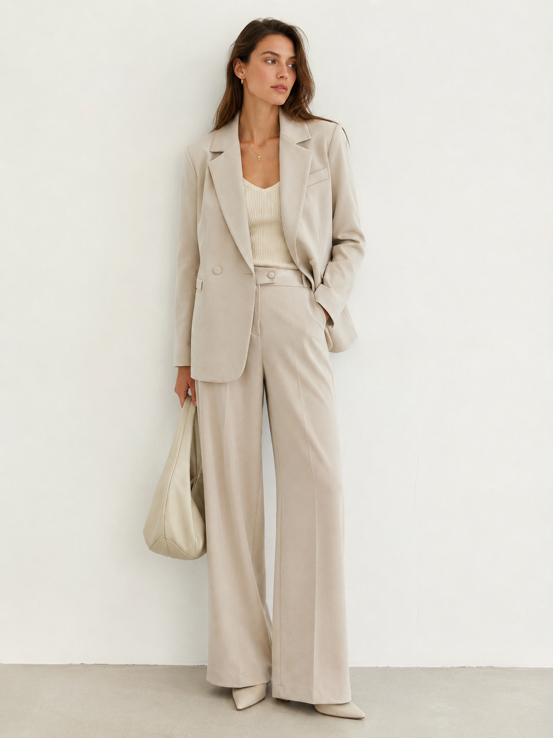 Wide-Leg Tailored Trousers