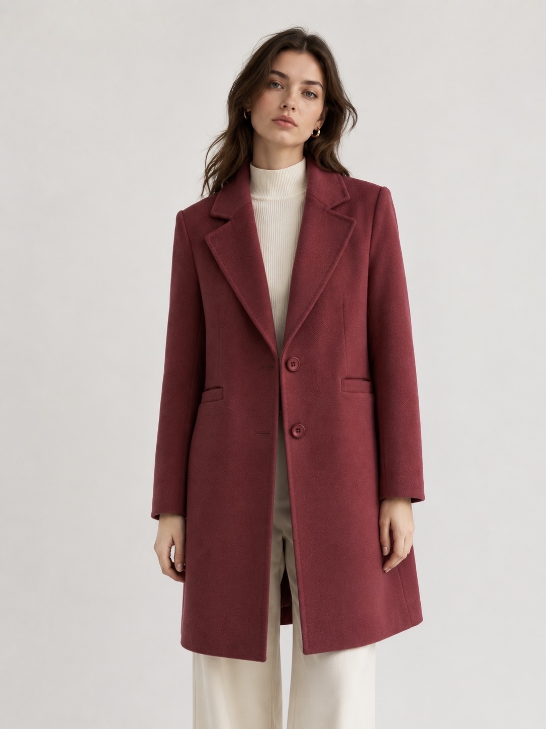 Knee-Length Tailored Coat