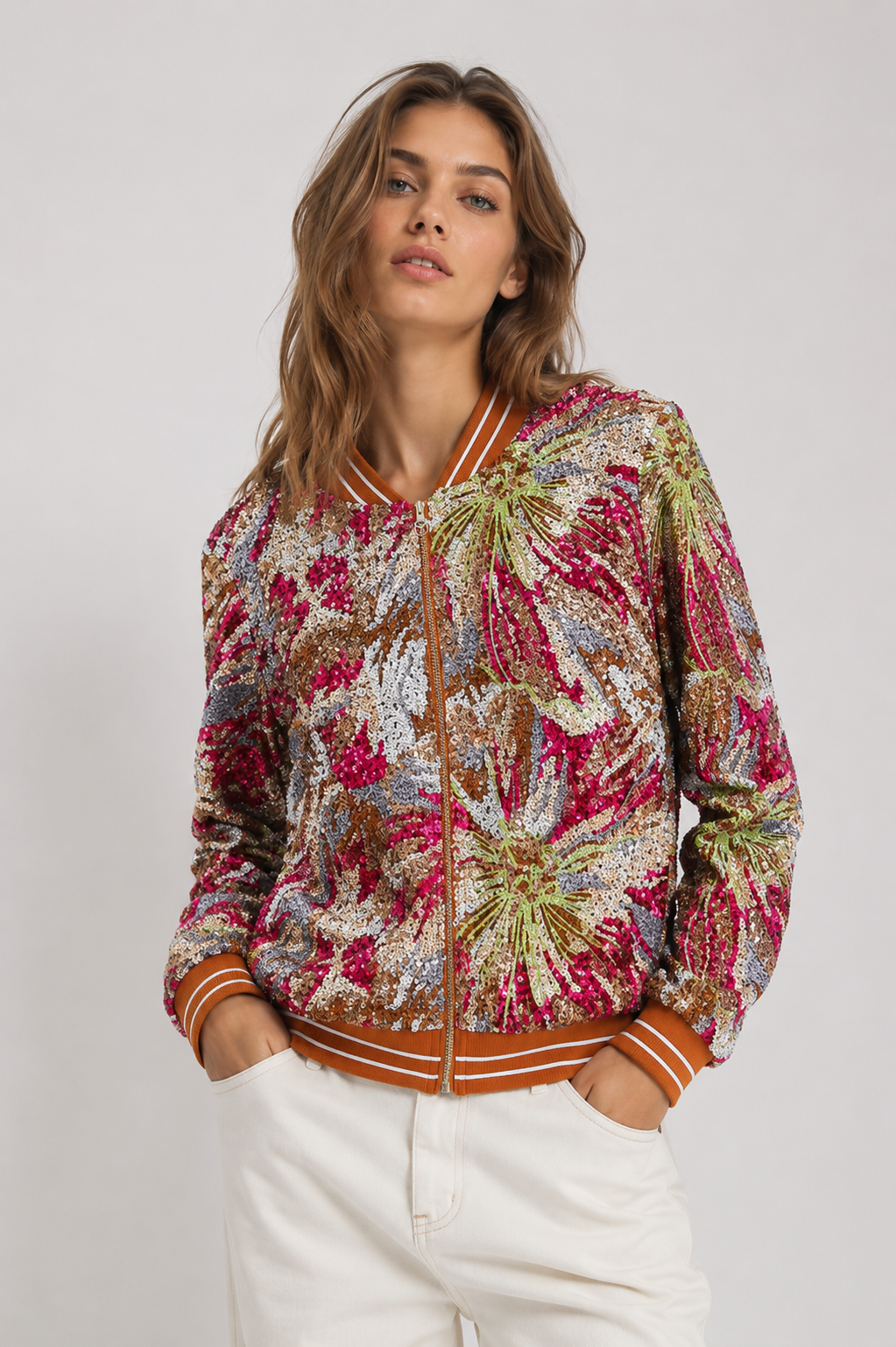 Bomber Jacket with Collar