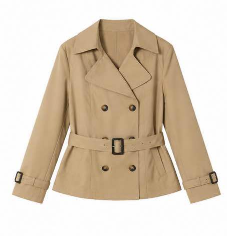Short Trench Coat with Belt