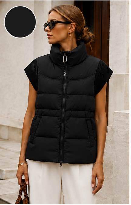 Quilted Stand-Collar Gilet