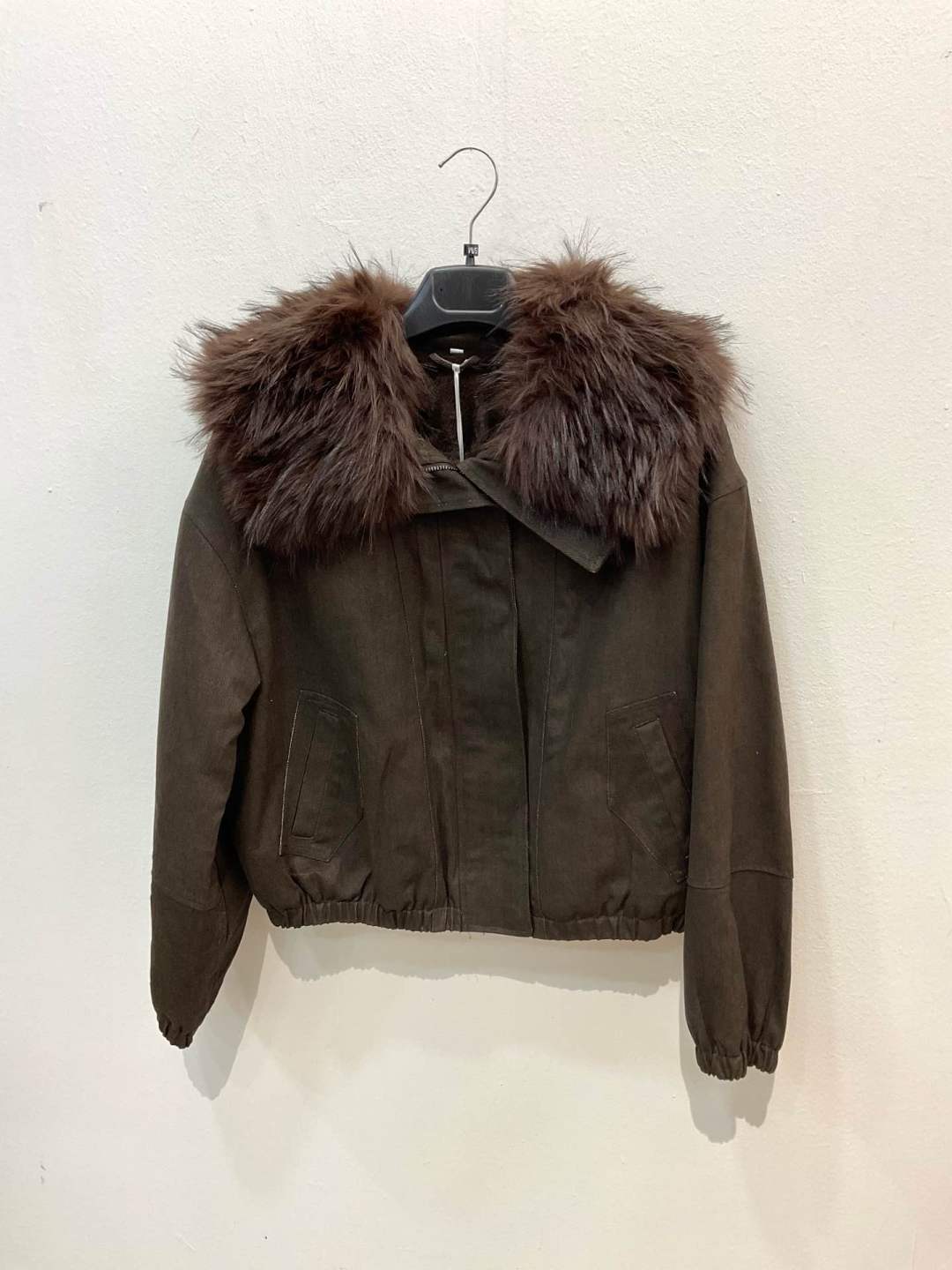 Bomber Jacket with Faux-Fur Collar