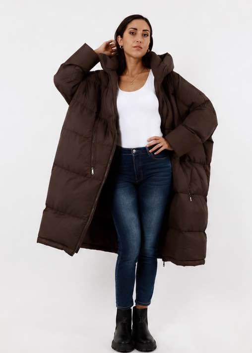 Oversize Midi Coat with Hood