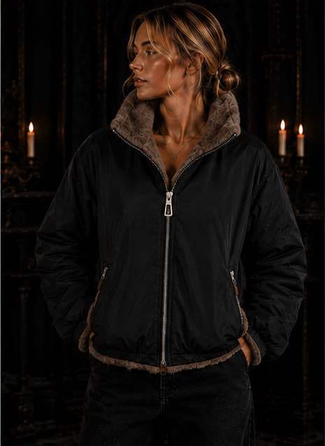 Relaxed Bomber with Stand Collar