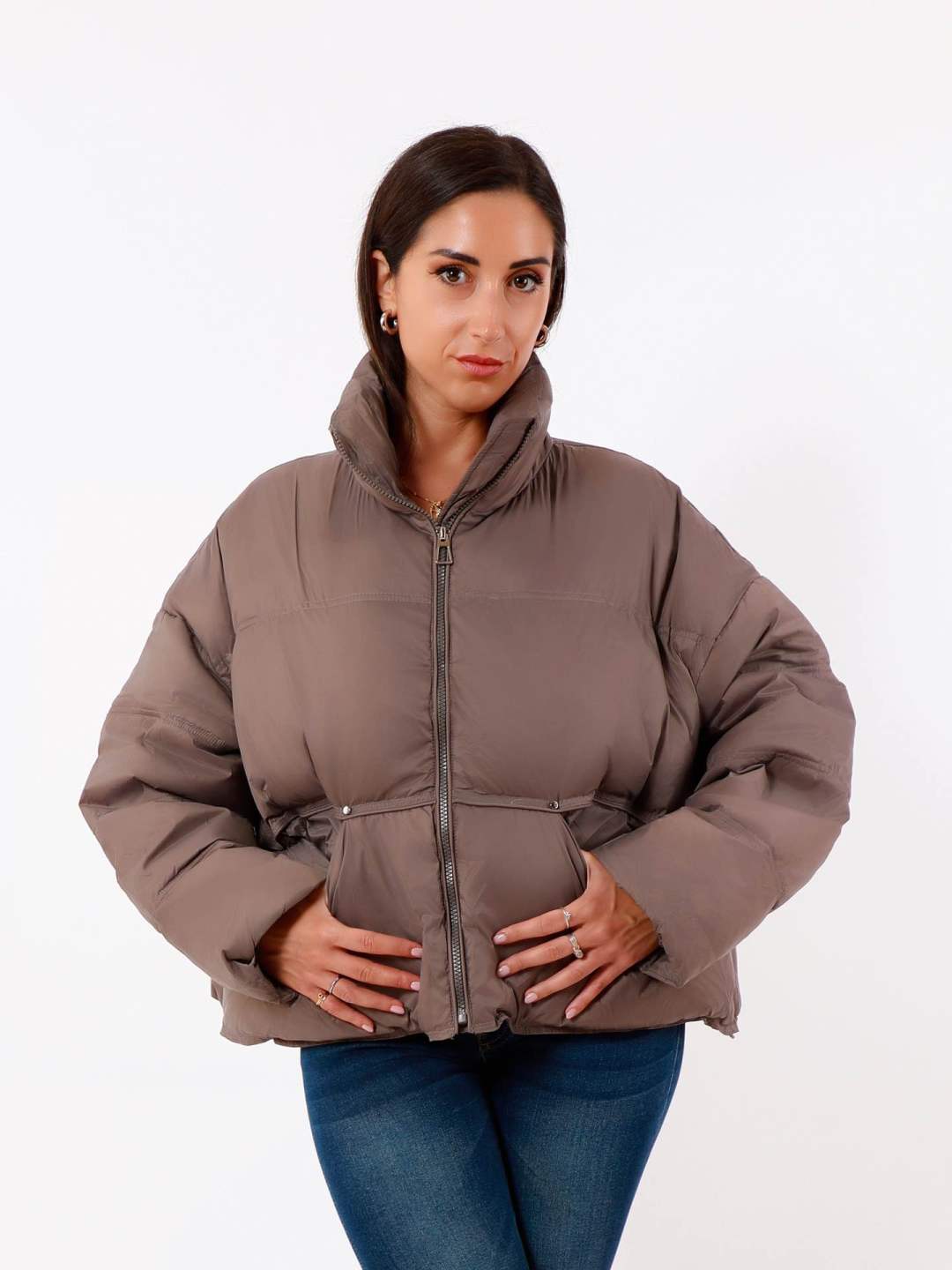 Oversize Jacket with High Collar