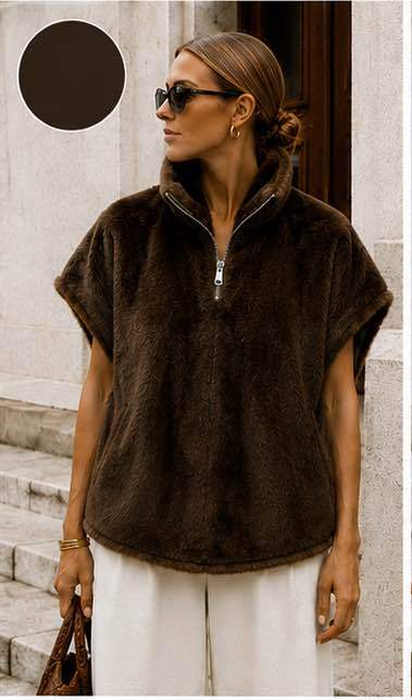 Quilted Vest with Mock Neck
