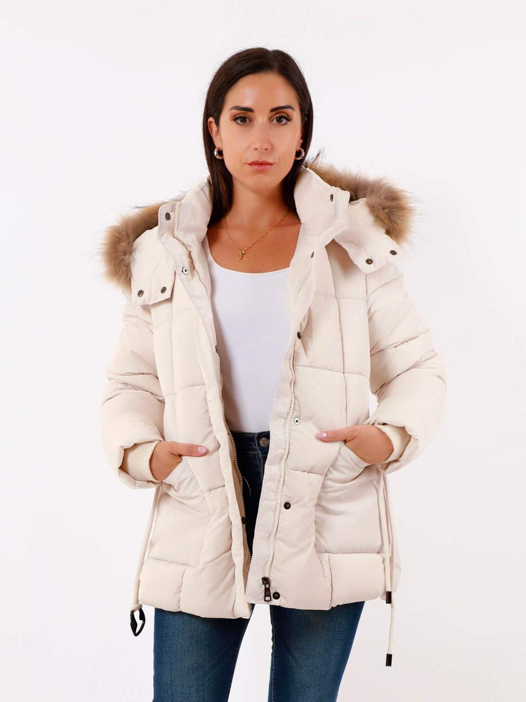 Midi Tailored Coat with Hood