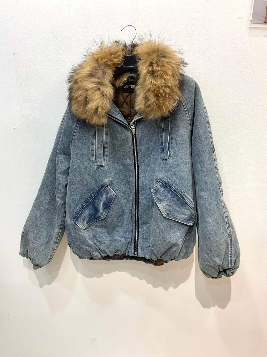 Oversized Bomber Jacket with Fur