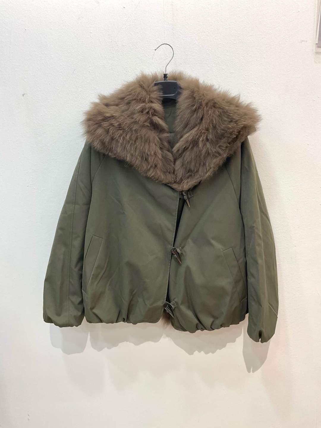 Short Jacket with Faux-Fur Collar