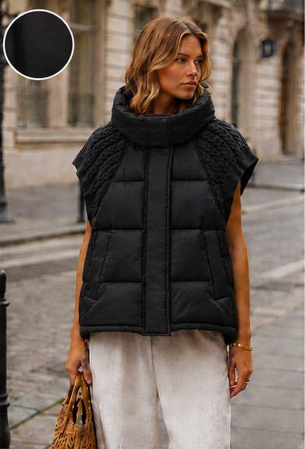 Oversized Vest with Funnel Neck