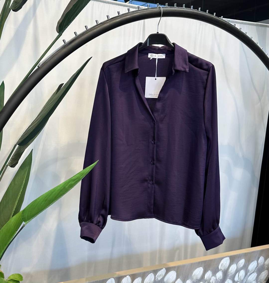 Satin Shirt with Collar