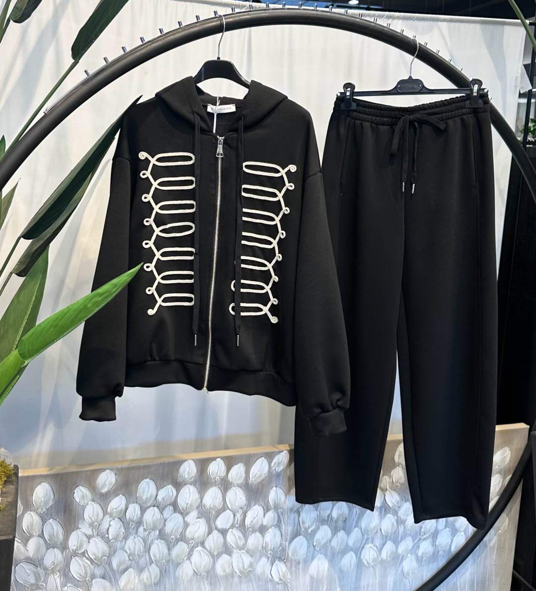 Hooded Sweatshirt with Side Stripes