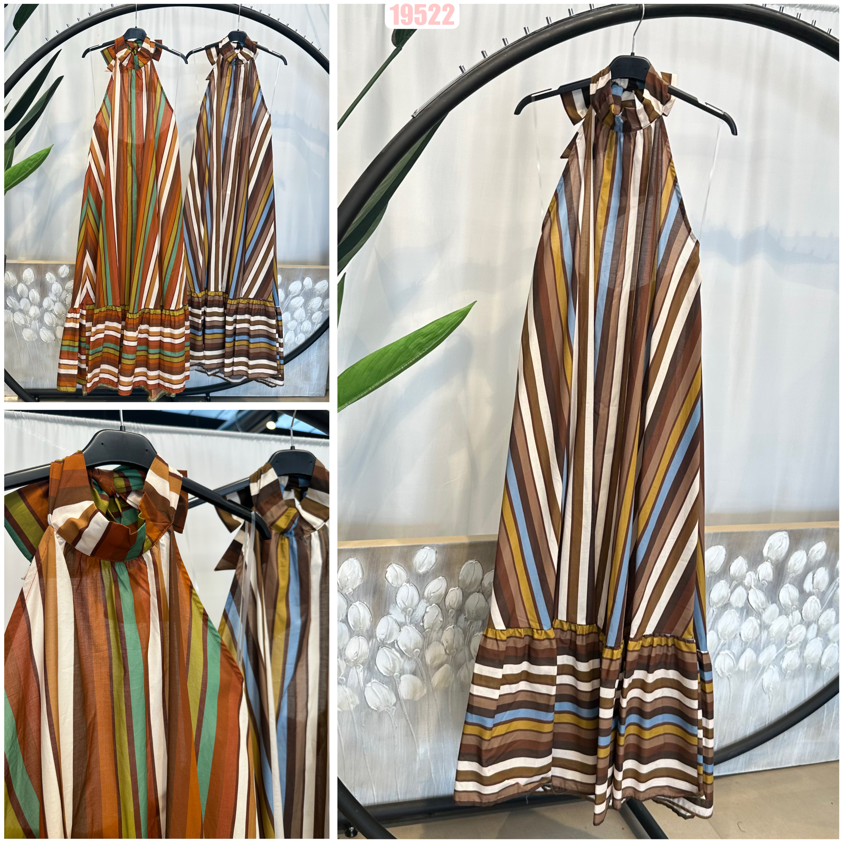 Halter Maxi Dress with Flared Hem