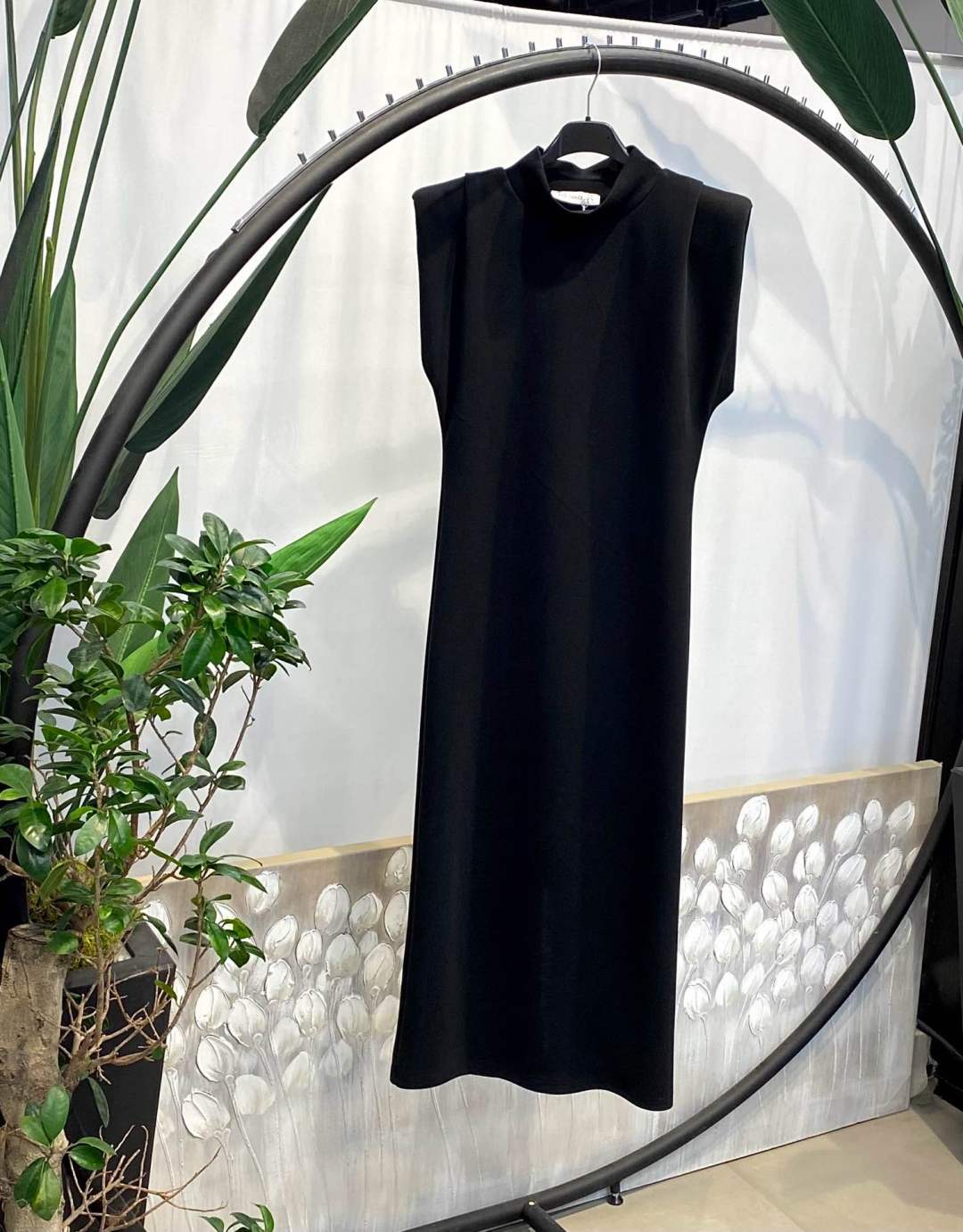 Midi Dress with Mock Neck