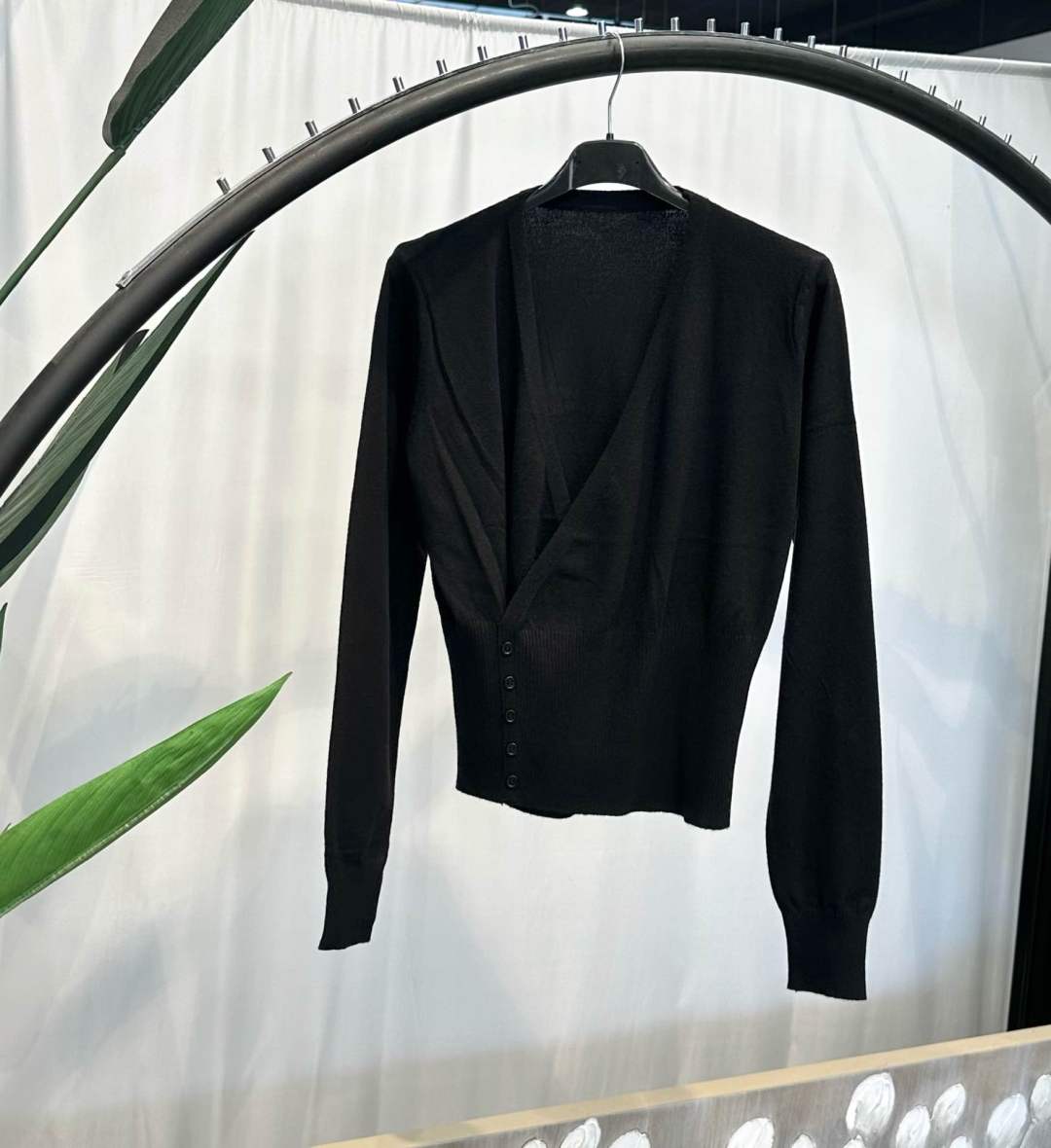 Tailored V‑Neck Cardigan