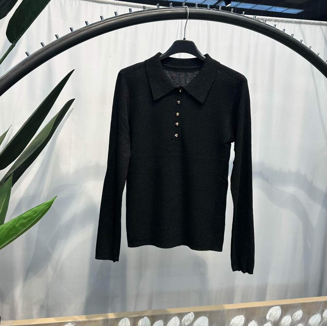 Short-Rib Polo Sweater