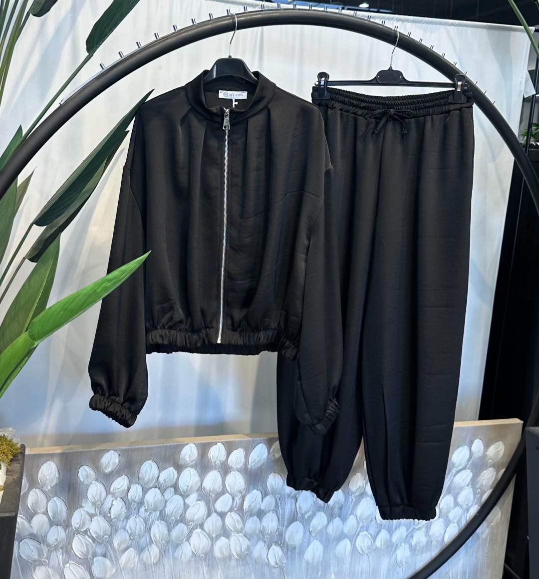 Relaxed Bomber Jacket with Stand Collar