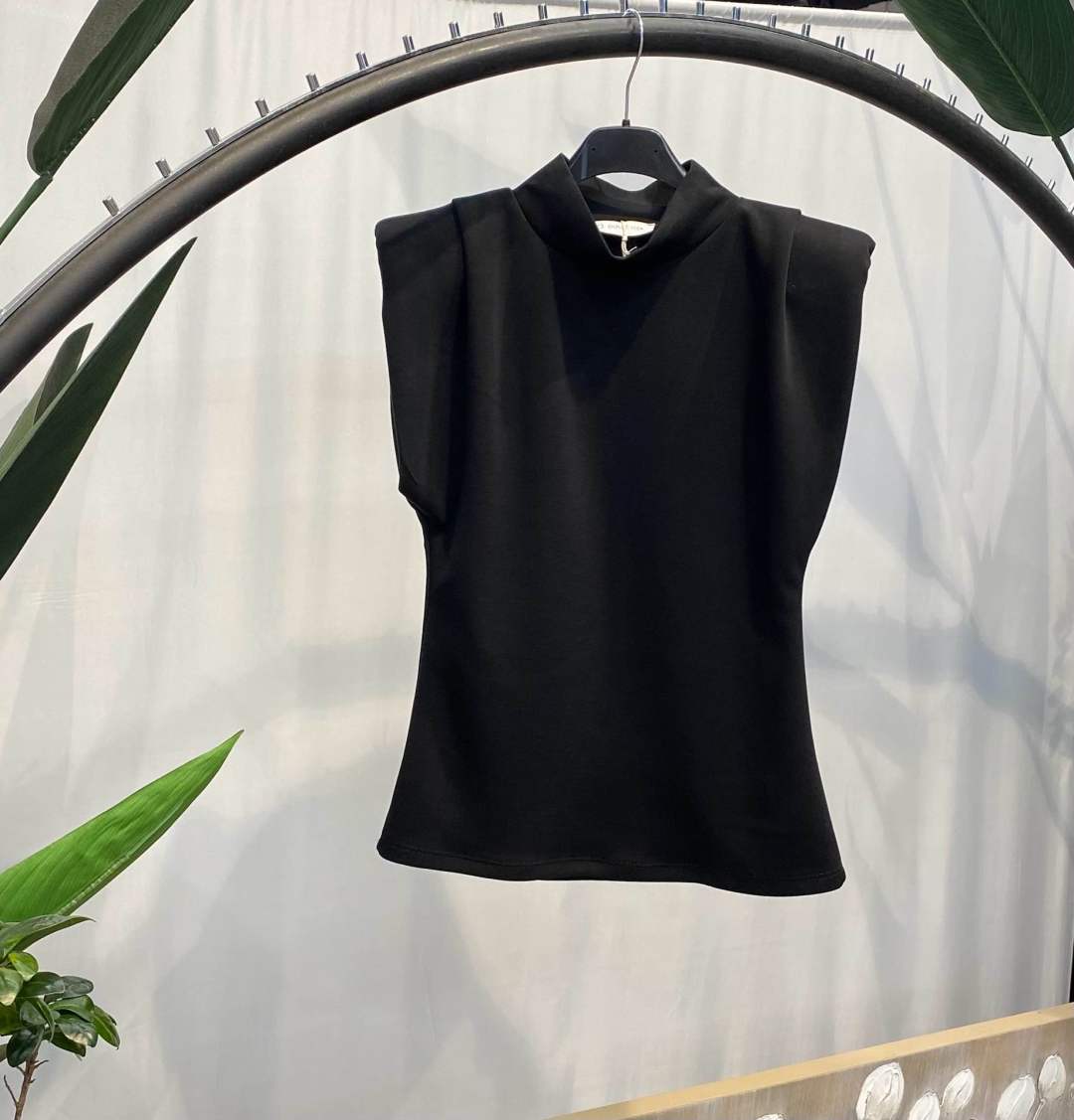 Fitted Mock-Neck Top