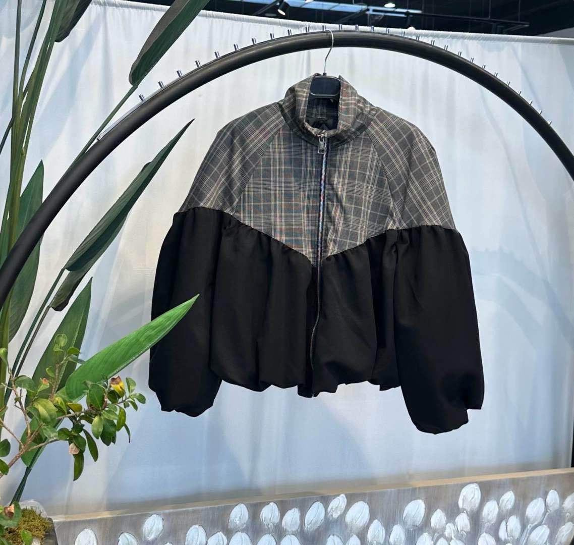 Bomber Jacket with Mock Neck