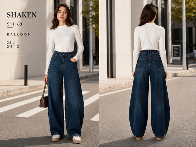 Wide High‑Waist Trousers
