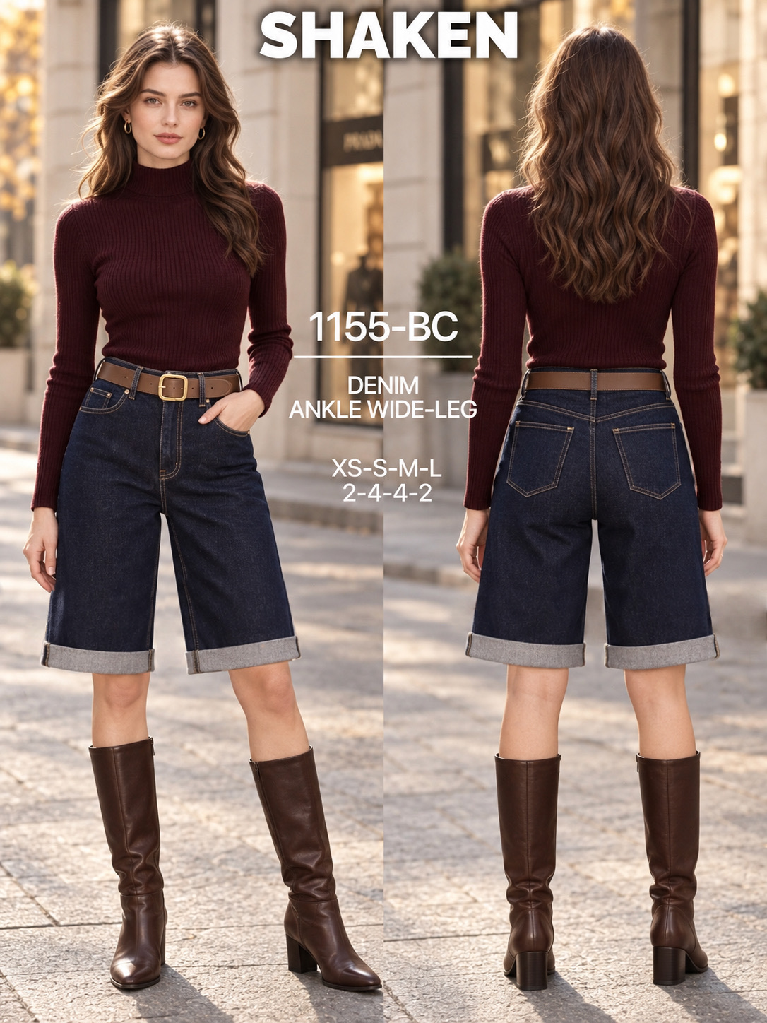 High-Waist Bermuda Shorts