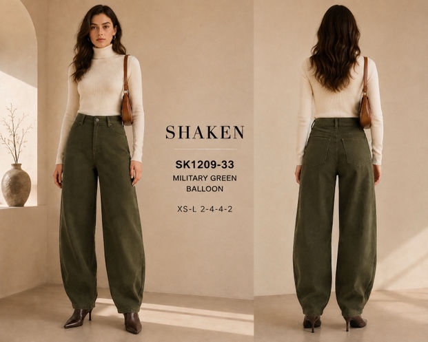 High-Waist Balloon Trousers