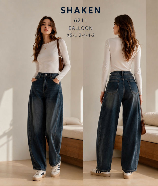 High-Rise Balloon Jeans
