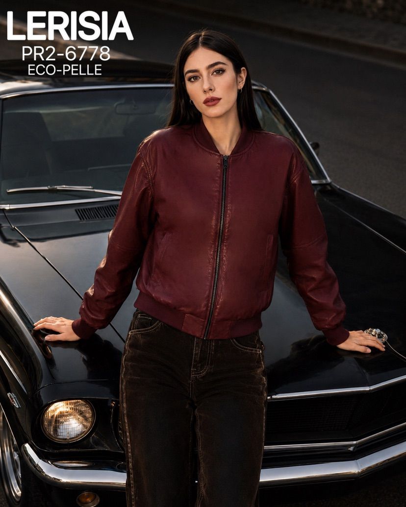 Eco-Leather Bomber Jacket