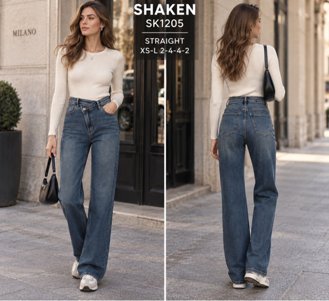 High-Rise Straight Trousers