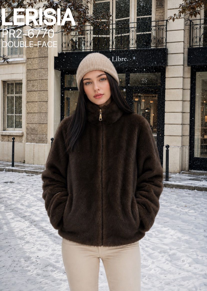 Short Jacket with Funnel Neck