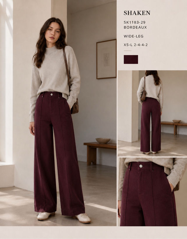 Wide-Leg Tailored Trousers with Crease