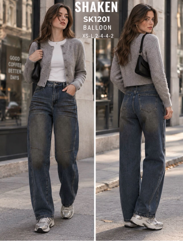 High‑Waist Balloon Trousers