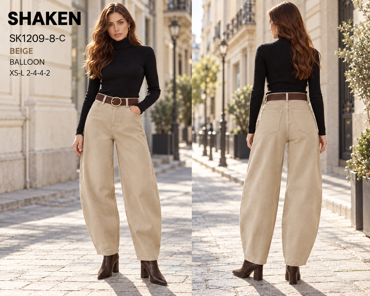 High-Waist Balloon Trousers