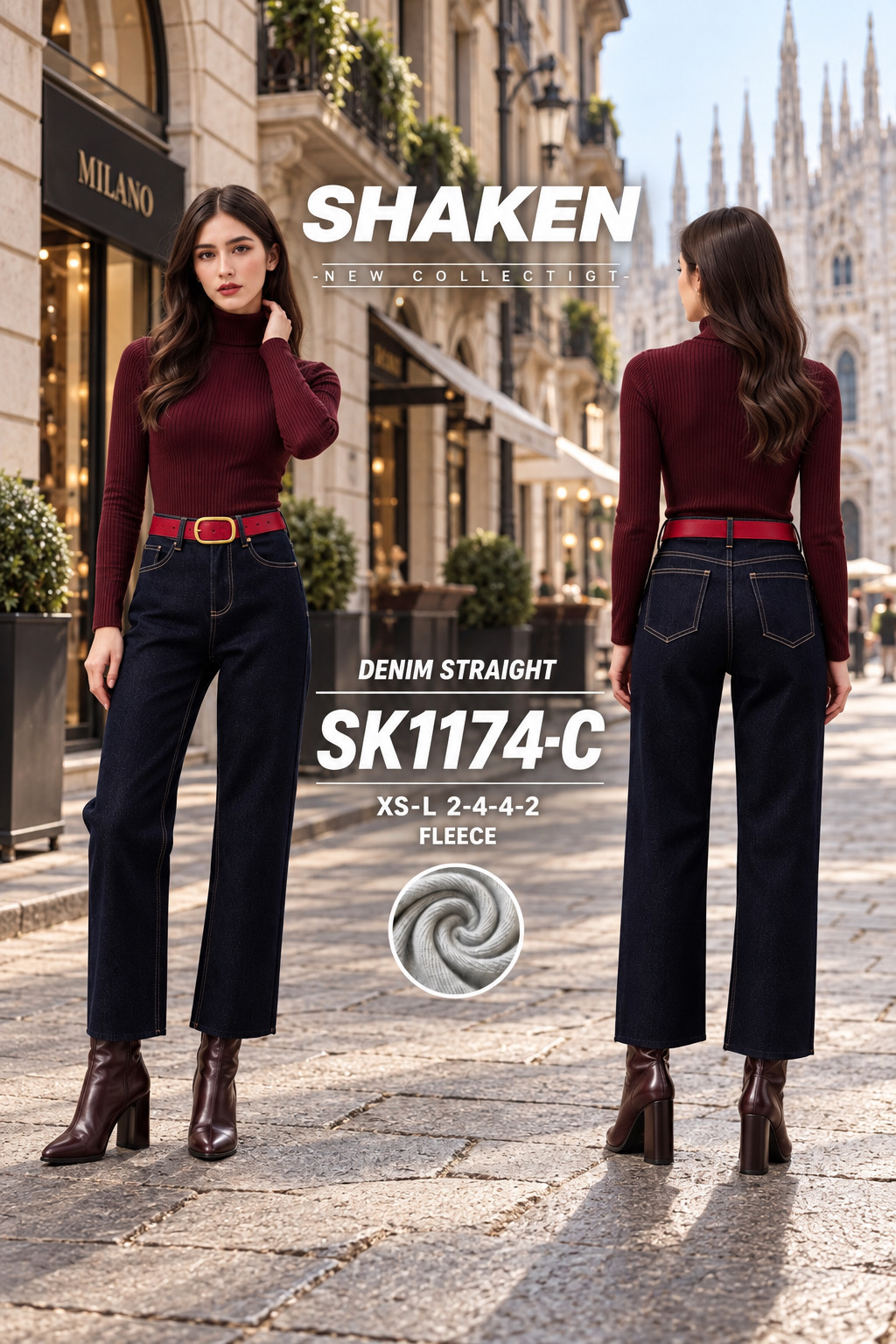 High-Rise Straight Trousers