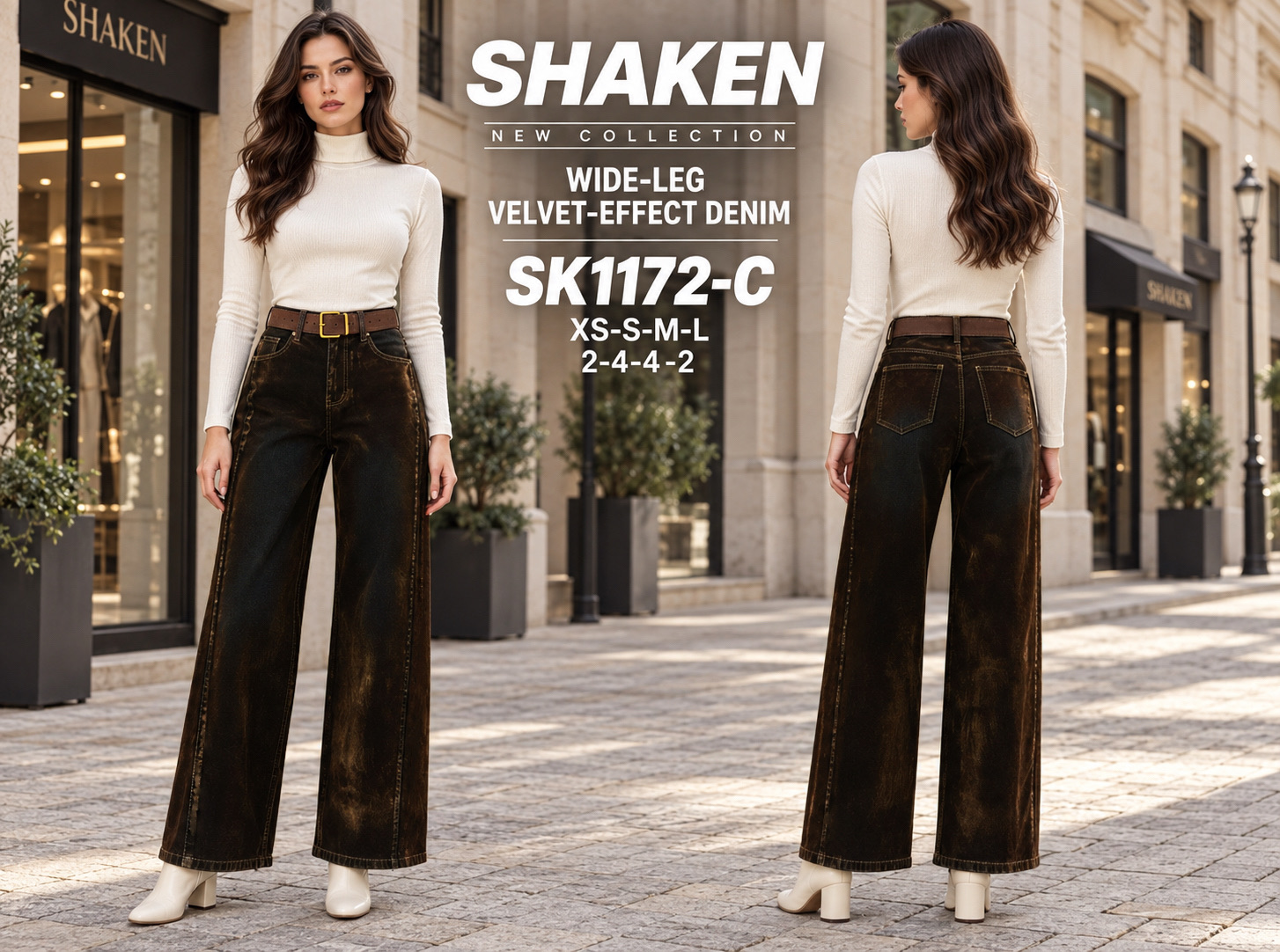 Wide-Leg Trousers with Belt