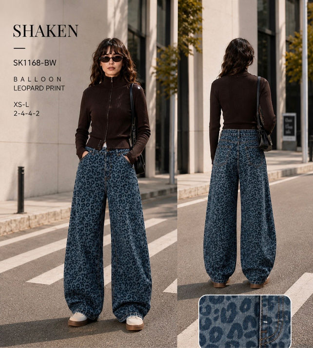 Balloon Jeans in Leopard Print