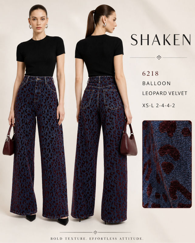 Wide-Patterned Jeans