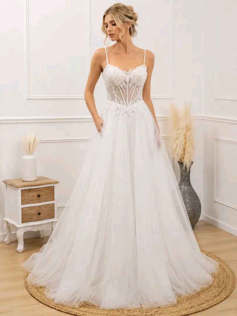A-line Maxi Dress with Corset Bodice