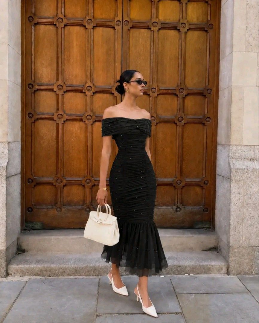 Fitted Dress with Ruffle