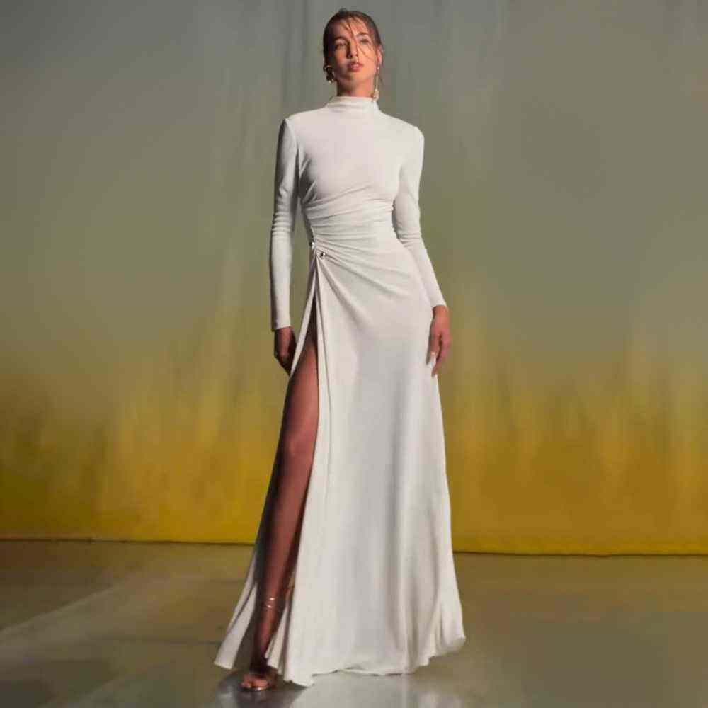 Fitted Maxi Dress with Turtleneck