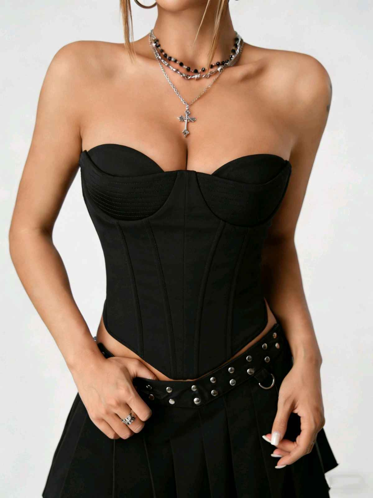 Strapless Corset-Style Top