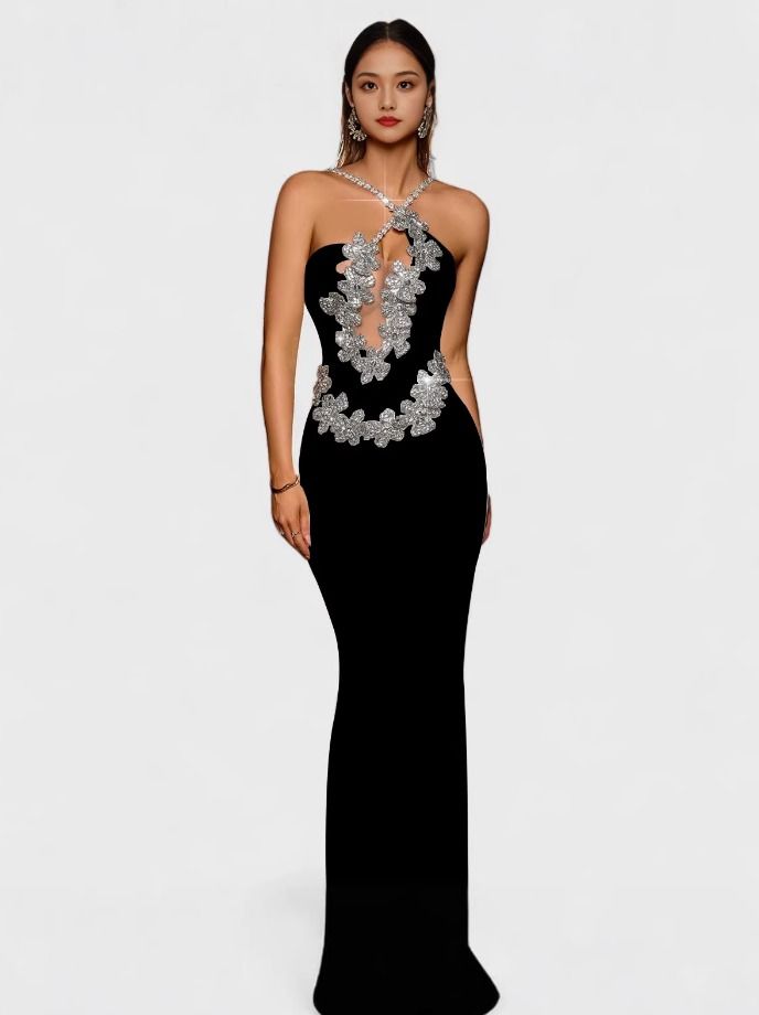 Halter Mermaid Maxi Dress
