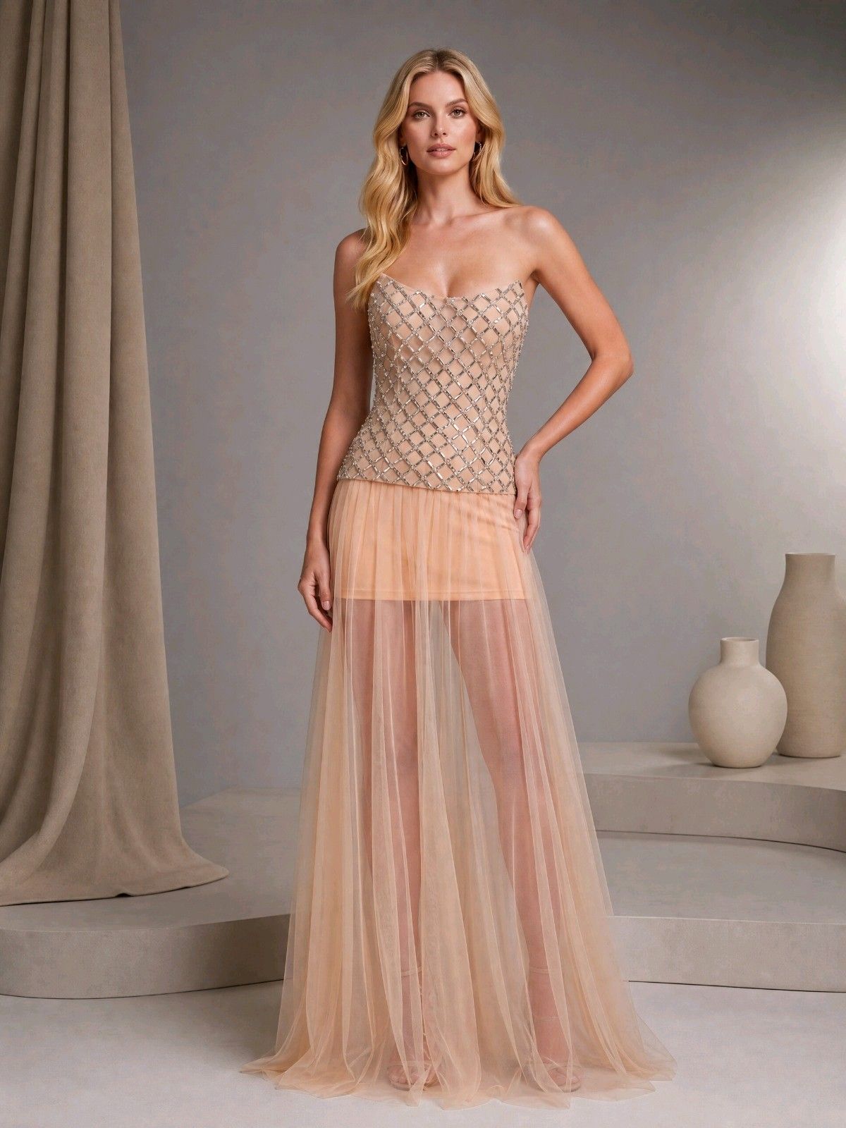 Sleeveless Corset Maxi Dress