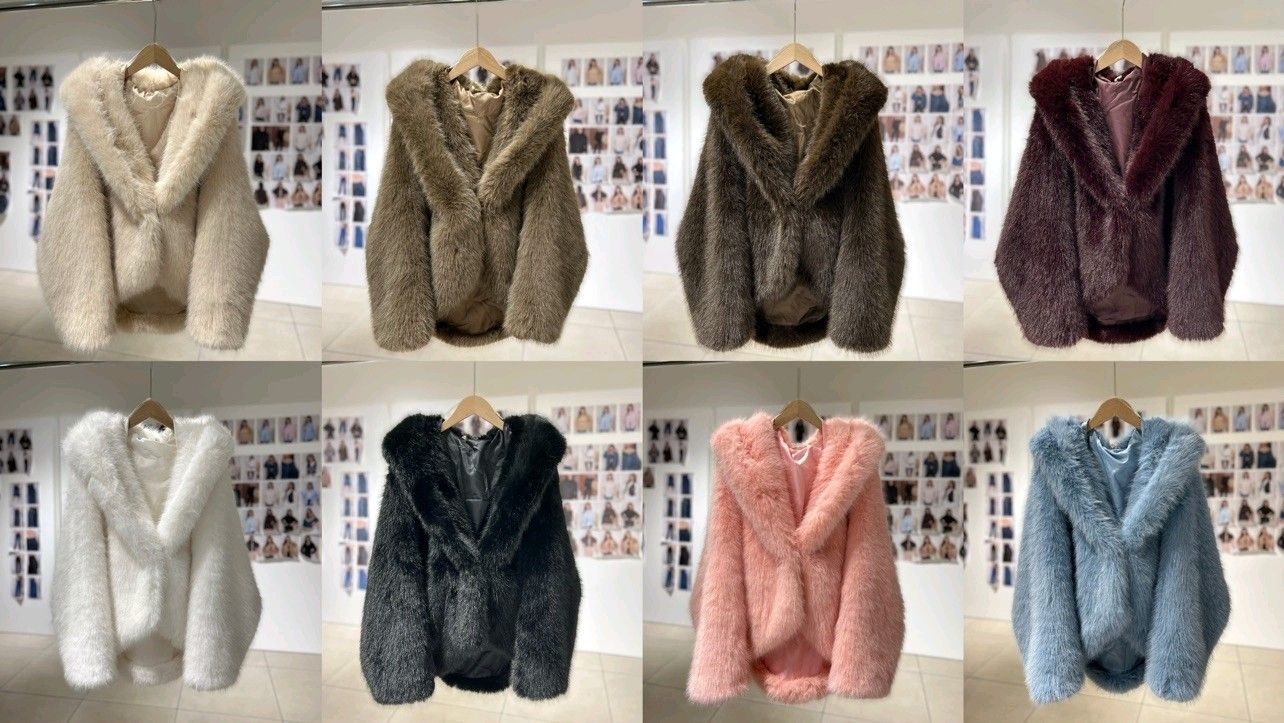 Short Faux-Fur Jacket with Collar